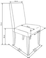 Krzesło drewniane KERRY BIS eco skóra wenge / ciemny brąz zestaw 2 szt do salonu - obrazek 3