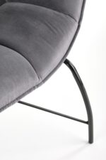 Fotel wypoczynkowy BELTON 74 cm popielaty velvet do salonu - obrazek 4