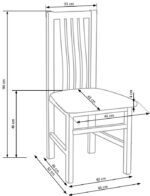 Krzesło PAWEŁ 46 cm dąb sonoma zestaw 2 szt do jadalni - obrazek 3
