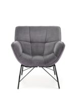 Fotel wypoczynkowy BELTON 74 cm popielaty velvet do salonu - obrazek 6