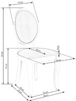 Krzesło VELO 44 cm popielaty / biały zestaw 2 szt do jadalni - obrazek 10