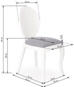 Krzesło VERDI 50 cm biały, popielaty zestaw 2 szt do jadalni - obrazek 4