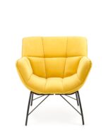 Fotel wypoczynkowy BELTON 74 cm żółty velvet do salonu - obrazek 9