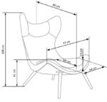 Fotel wypoczynkowy ATLANTIS 77 cm antracyt do salonu - obrazek 11