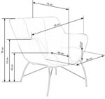 Fotel wypoczynkowy BELTON 74 cm żółty velvet do salonu - obrazek 11