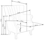 Fotel TITAN 73 cm popielaty velvet do wnętrza - obrazek 10