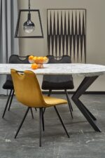 Stół rozkładany PERONI 100x100 - 250 cm czarny / biały do jadalni - obrazek 3