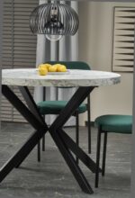Stół rozkładany PERONI 100x100 - 250 cm czarny / biały do jadalni - obrazek 6