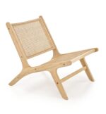 Fotel rattanowy FODEN 2 65 cm naturalny rattan do salonu - obrazek 2