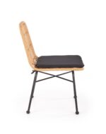 Krzesło K401 rattan syntetyczny naturalny / czarny do jadalni - obrazek 2