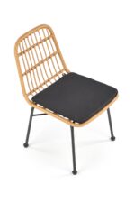Krzesło K401 rattan syntetyczny naturalny / czarny do jadalni - obrazek 5
