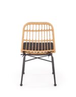Krzesło K401 rattan syntetyczny naturalny / czarny do jadalni - obrazek 9