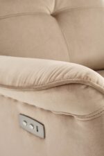 Fotel rozkładany SEMIR z USB 80 cm beżowy velvet do salonu - obrazek 5