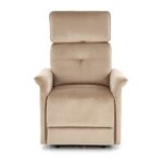 Fotel rozkładany SEMIR z USB 80 cm beżowy velvet do salonu - obrazek 2
