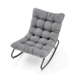 Fotel bujany GATTO 80 cm popielaty z funkcją bujania do salonu - obrazek 11