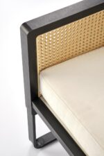 Fotel wypoczynkowy ILARIO tapicerowany velvet czarny naturalny do salonu - obrazek 9