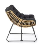 Fotel wypoczynkowy WHISPER 81 cm naturalny / czarny do salonu - obrazek 5