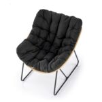 Fotel wypoczynkowy WHISPER 81 cm naturalny / czarny do salonu - obrazek 12