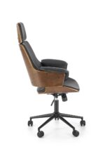 Fotel gabinetowy WEBER 65 cm orzechowy / czarny do biura i gabinetu - obrazek 5