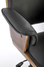 Fotel gabinetowy WEBER 65 cm orzechowy / czarny do biura i gabinetu - obrazek 9