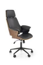 Fotel gabinetowy WEBER 65 cm orzechowy / czarny do biura i gabinetu - obrazek 2