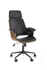 Fotel gabinetowy WEBER 65 cm orzechowy / czarny do biura i gabinetu - obrazek 4