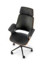 Fotel gabinetowy WEBER 65 cm orzechowy / czarny do biura i gabinetu - obrazek 13