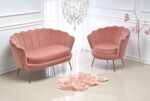 Fotel wypoczynkowy AMORINITO XL 127 cm różowy velvet do salonu - obrazek 3