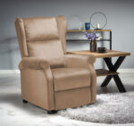 Fotel rozkładany AGUSTIN 2 75 cm beżowy velvet BLUVEL z funkcją relax do salonu - obrazek 3