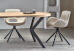 Stół rozkładany PERONI 100x100 - 250 cm dąb złoty / czarny do jadalni - obrazek 6