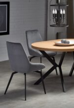 Stół rozkładany PERONI 100x100 - 250 cm dąb złoty / czarny do jadalni - obrazek 9