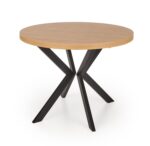 Stół rozkładany PERONI 100x100 - 250 cm dąb złoty / czarny do jadalni - obrazek 12