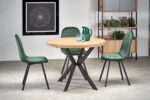 Stół rozkładany PERONI 100x100 - 250 cm dąb złoty / czarny do jadalni - obrazek 4