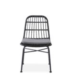Krzesło K401 rattan syntetyczny czarny / popielaty do jadalni - obrazek 3