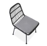 Krzesło K401 rattan syntetyczny czarny / popielaty do jadalni - obrazek 6