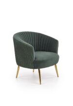 Fotel wypoczynkowy CROWN 78 cm zielony velvet do salonu - obrazek 2