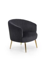 Fotel wypoczynkowy CROWN 78 cm czarny velvet do salonu - obrazek 11