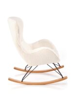 Fotel bujany LIBERTO 2 bujany bouclé kremowy / czarny / naturalny do salonu - obrazek 3