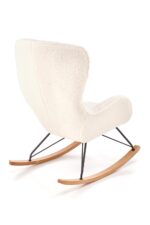 Fotel bujany LIBERTO 2 bujany bouclé kremowy / czarny / naturalny do salonu - obrazek 6