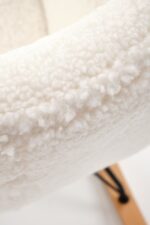 Fotel bujany LIBERTO 2 bujany bouclé kremowy / czarny / naturalny do salonu - obrazek 7