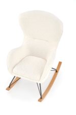 Fotel bujany LIBERTO 2 bujany bouclé kremowy / czarny / naturalny do salonu - obrazek 8
