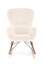 Fotel bujany LIBERTO 2 bujany bouclé kremowy / czarny / naturalny do salonu - obrazek 9