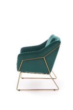 Fotel wypoczynkowy SOFT 3 69 cm ciemny zielony / zielony / złoty do salonu - obrazek 4