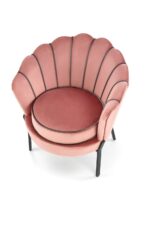 Fotel wypoczynkowy ANGELO 73 cm różowy velvet do salonu - obrazek 10