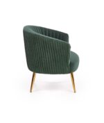 Fotel wypoczynkowy CROWN 78 cm zielony velvet do salonu - obrazek 3
