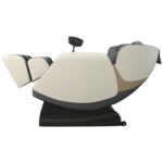 Fotel masujący SOLARIA z masażem 72 cm popielaty / kremowy eco skóra do wnętrza - obrazek 3