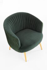Fotel wypoczynkowy CROWN 78 cm zielony velvet do salonu - obrazek 9