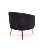 Fotel wypoczynkowy CROWN 78 cm czarny velvet do salonu - obrazek 2