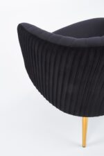 Fotel wypoczynkowy CROWN 78 cm czarny velvet do salonu - obrazek 3