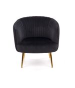 Fotel wypoczynkowy CROWN 78 cm czarny velvet do salonu - obrazek 6